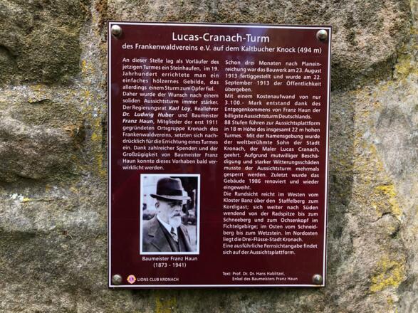 Infotafel am Lucas-Cranach-Turm
