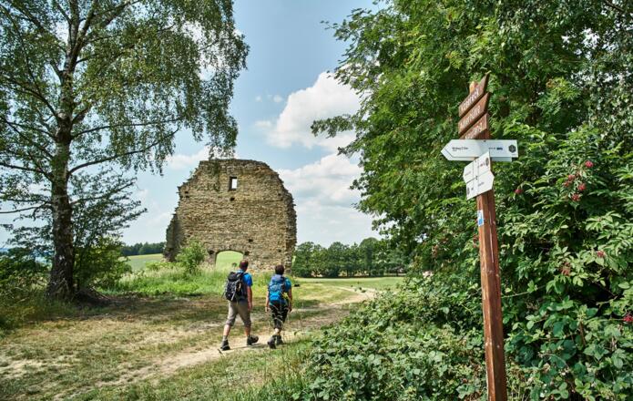 Auf dem FrankenwaldSteig unterwegs zur Ruine Heilingskirche