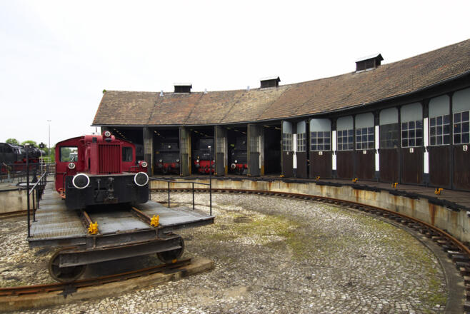 Ringlokschuppen im Deutschen Dampflokomotiv Museum in Neuenmarkt