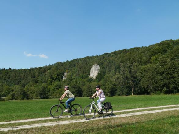 Radfahrer auf dem Pegnitztal-Radweg