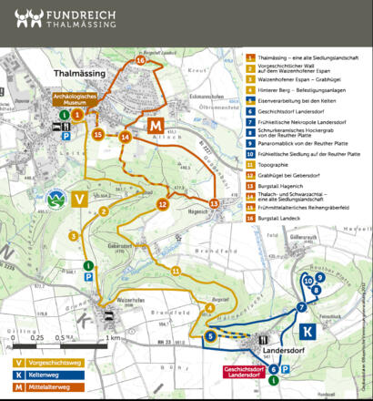 Karte Archäologischer Wanderweg