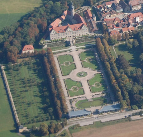 Schloss Weikersheim, aus der Luft gesehen
