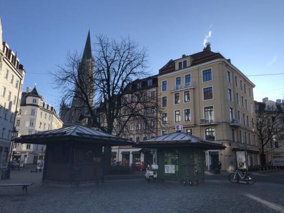 Marktstände auf dem Wiener Platz
