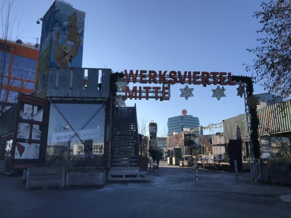 Eingang des Werksviertel-Mitte
