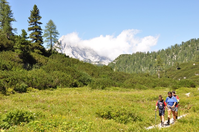 Watzmanntour 4. Tag - Gemütlich und ohne großes Steigung geht es hinüber Richtung &quot;Saugasse&quot;
