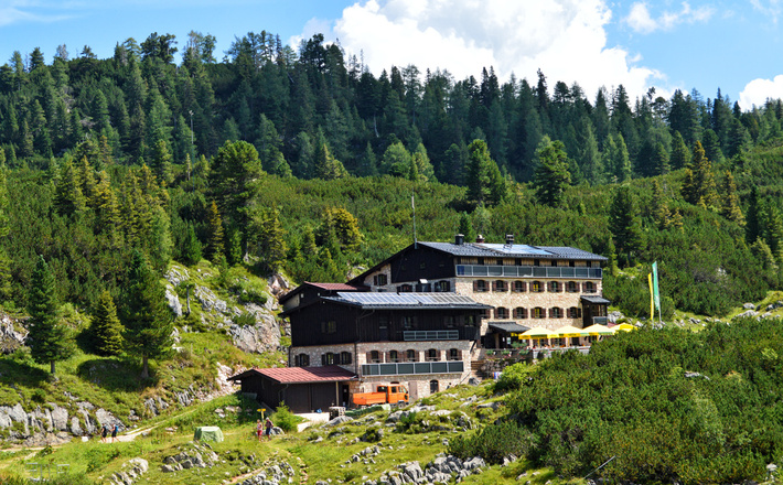 Die Almhütte Schlegelmulde am Predigtstuhl