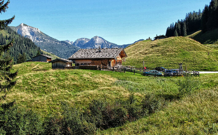 Die Jausenstation auf der Litzlalm