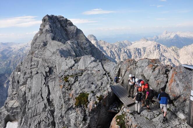 Der &quot;Höhepunkt&quot; der Watzmanntour: Das Hocheckgipfel - hier starten viel die anspruchsvolle Watzmannüberschreitung - wir steigen von hier wieder ab