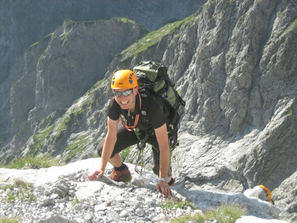 am Ende der Rampe nach der Wasserfallwand