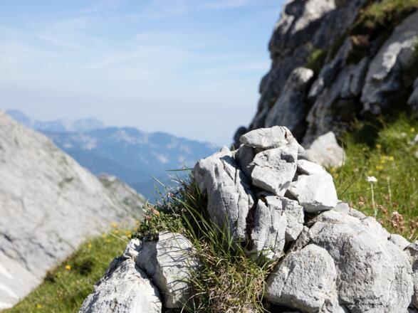 auf dem gesamten Anstieg sind immer wieder Steinmänner zu finden