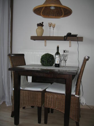 Sitzplatz in der Ferienwohnung Donaublick