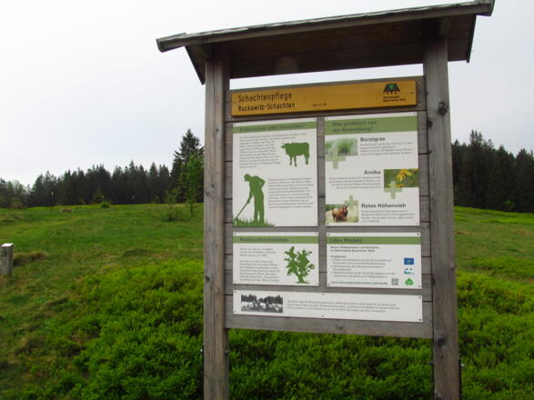 Infotafel über den Weidebetrieb Ruckowitz Schachten