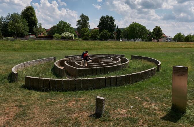 Kunstobjekt im Landesgartenschaugelände in Kronach