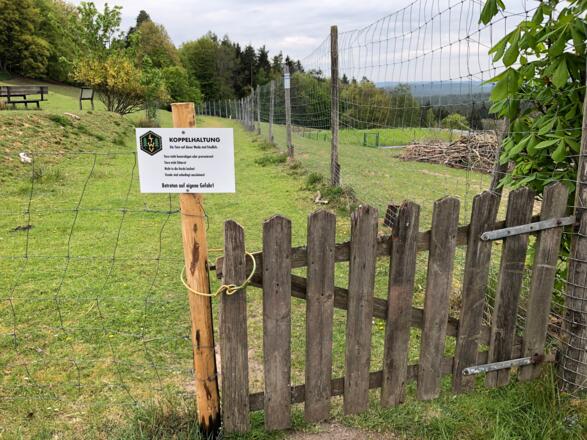 Hinweis Damwildgehege Häusles