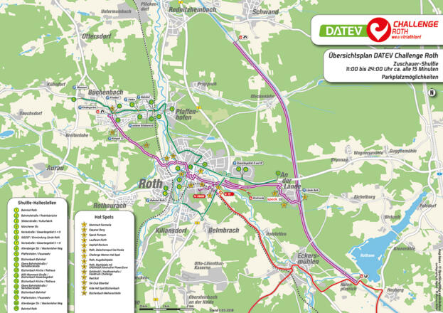 Übersichtsplan Roth und Umgebung - Challenge Roth