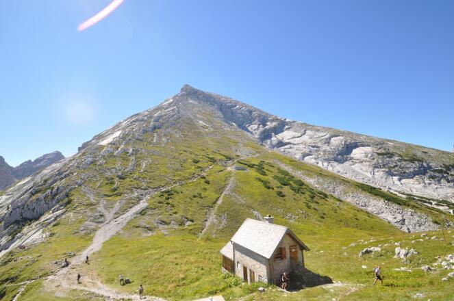 Watzmannhaus: Blick hinauf zum Hocheck