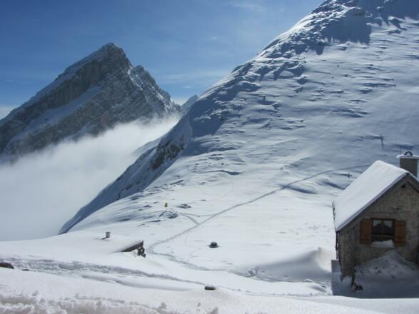 Sicht vom Watzmannhaus zum Kleinen Watzmann