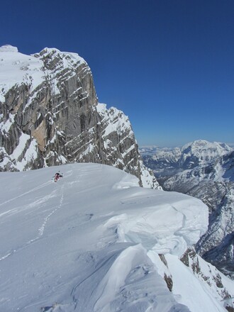 Blick zur Steintalscharte, oben links das Ofentalhörndl