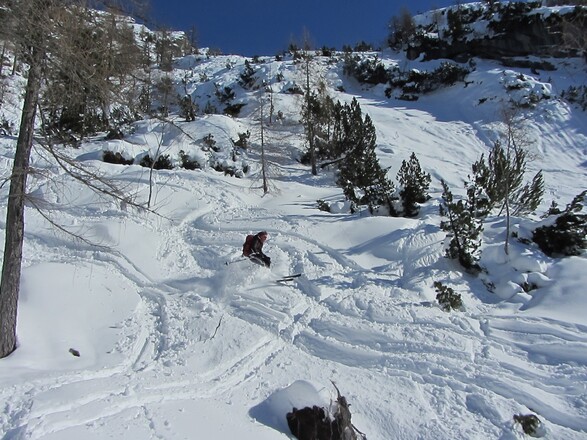 Forderndes Gelände für die Abfahrt
