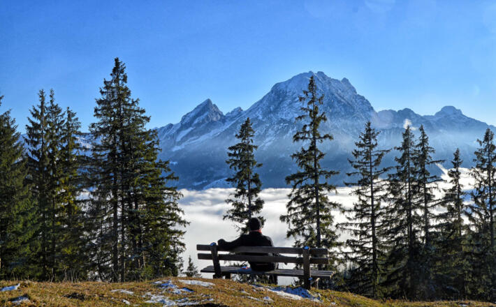 Blick vom Hochschwarzeck zum Watzmann