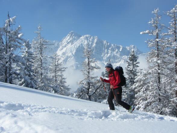 Kurz vor der Gugel, Sicht zum Hochkalter