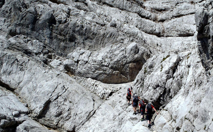 Seilschaft in der Watzmann Ostwand