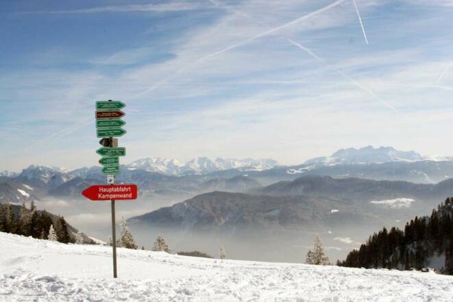 Skiabfahrt von der Kampenwand.