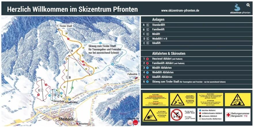 Pistenplan Skizentrum Pfronten
