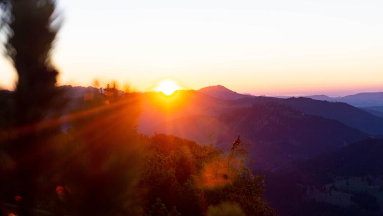 Sonnenuntergang mit Blick von der Ostlerhütte