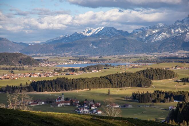 Blick zum Hopfensee von den Zwillingsruinen