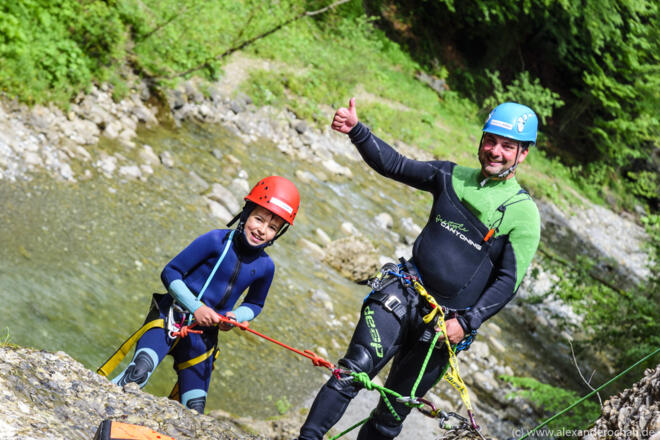 Familien Canyoning im Allgäu