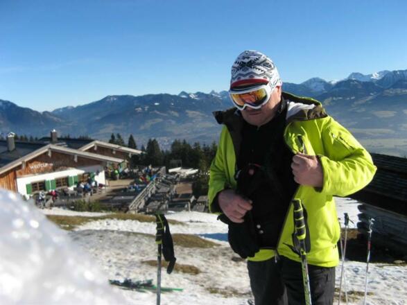 Auf der Weltcup-Hütte