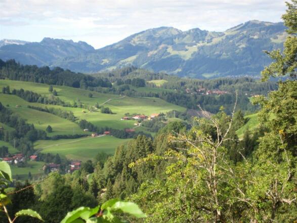 Blick zur Hörnergruppe und Ifen/Kleinwalsertal