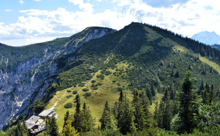 Blick vom Predigtstuhl über die Schlegelmulde zum Hochschlegel