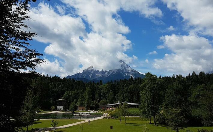 Aschauerweiher Naturbad mit Watzmann