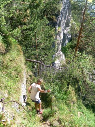 Steilabstieg um die Südostwand