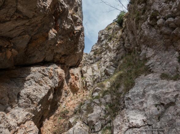 Blick in der Berchtesgadener Rinne nach oben