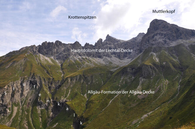 Blick von der Kemptner Hütte zu den Krottenspitzen