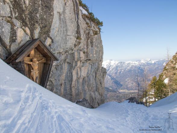 Aussicht vom Schrecksattel auf die Chiemgauer Alpen