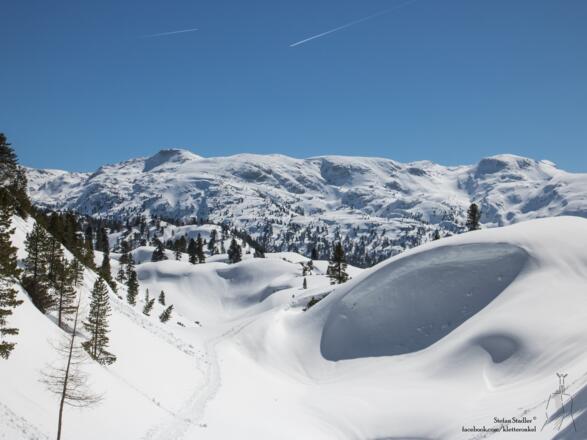jenseits des Schrecksattel ist das beeindruckende Hochplateau der Reiter Alm
