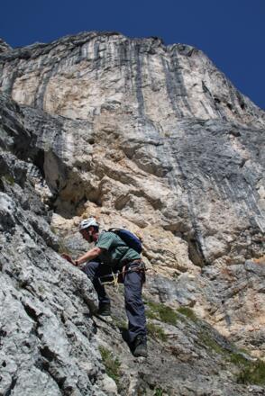 Im Steilgelände unterhalb des Mittagslochs