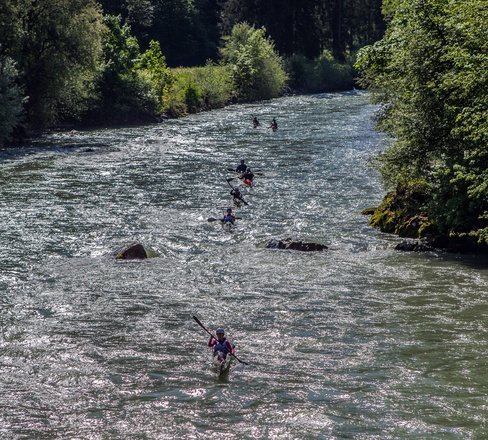 Kajaker auf der Saalach