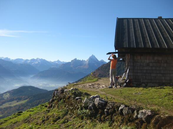 Scheibenkaser mit Watzmann