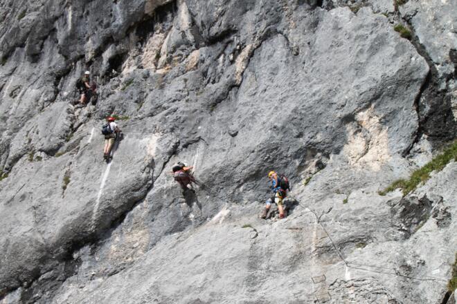 Kletterer im Hochthronsteig