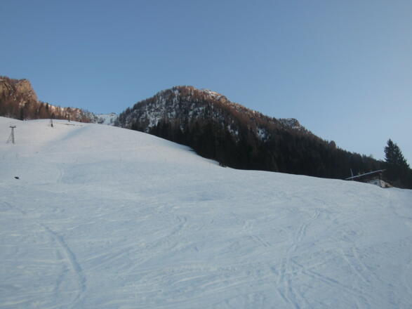 zwischen Lift und Wald aufwärts