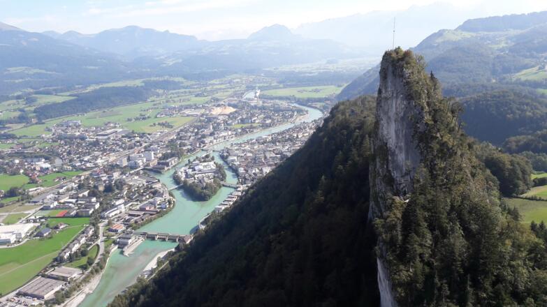 Ausblick vom Großen Barmstein auf Hallein