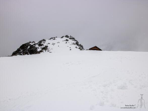 Vom Scheibenkaser abwärts ist ein schöner freier Hang.