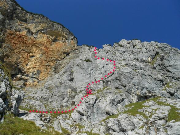 Die &quot;kleine Südwand&quot;, E = Einstieg