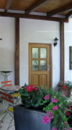 Eingang zu den Ferienwohnungen Rotspitz &amp; Trettach