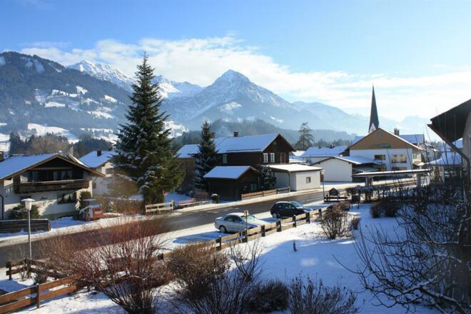 Blick von der Sonnenterrasse im Winter
